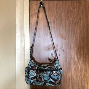 VERA BRADLEY RETIRED 2006 JAVA BLUE CROSSBODY HOBO BAG - IN GOOD CONDITION